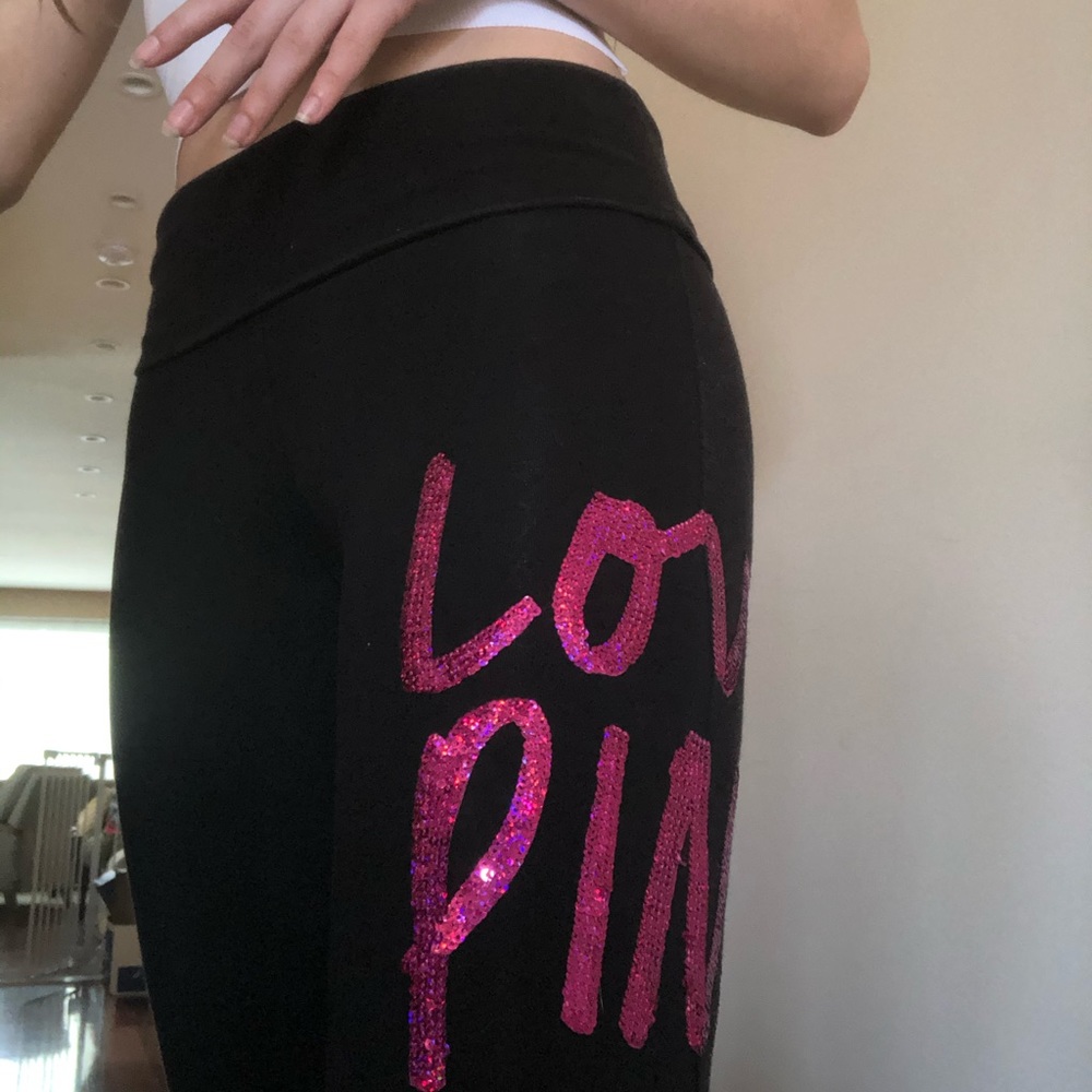 VS Pink sequin yoga pants - Picture 2 of 3
